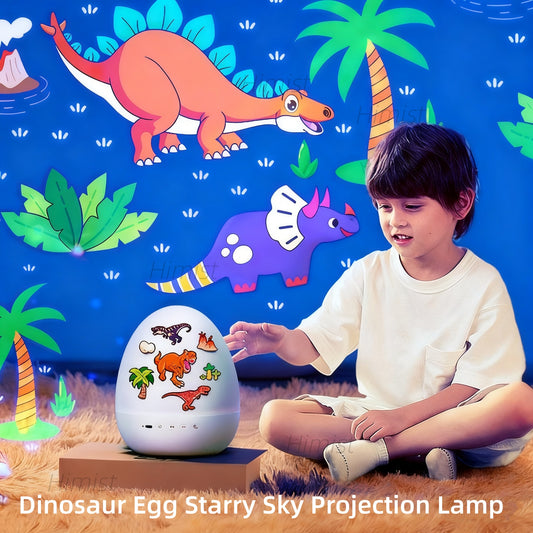 Dinosaur egg night projector with 21 film discs