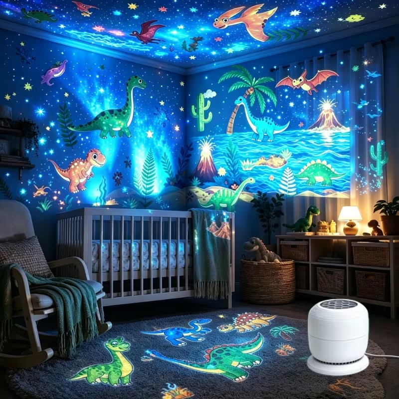 Mini USB Jurassic rotating dinosaur projection lamp