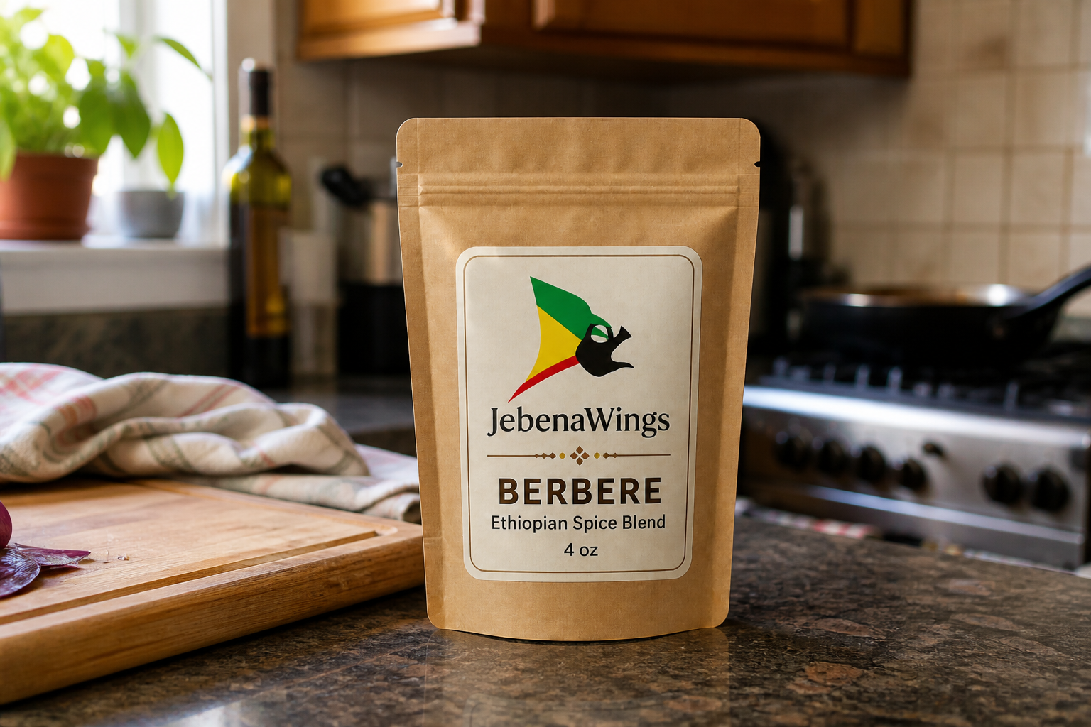 JebenaWings Berbere in a real kitchen